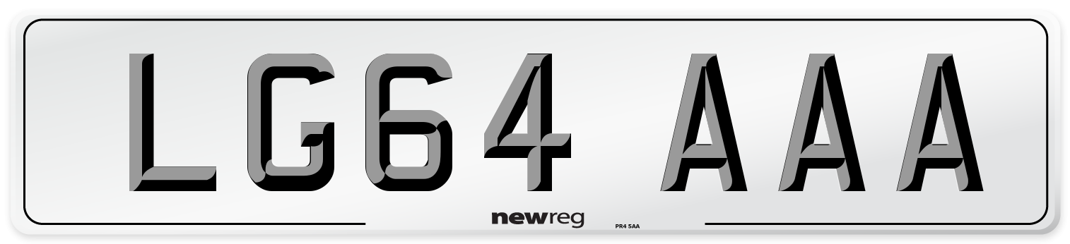 LG64 AAA Number Plate from New Reg